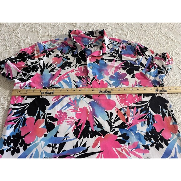 Chubbies The Bloom Slammer Performance Polo Colorful Floral Mens Large - Picture 8 of 12